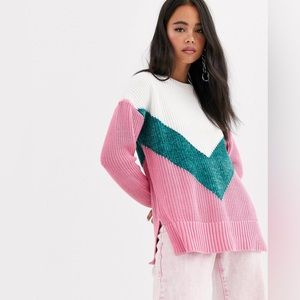 FREE with purchase ❗️Noisy May Stella colour block long sleeve sweater size